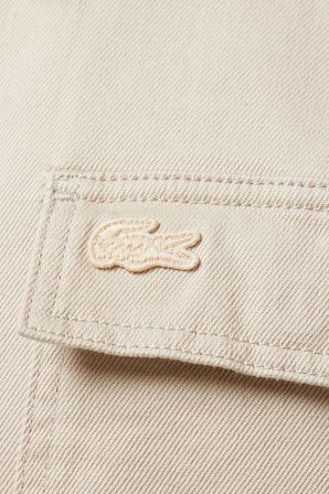 Lacoste Men's Relaxed Fit Beige Shirt Bol Kesim Erkek Gömlek Bej