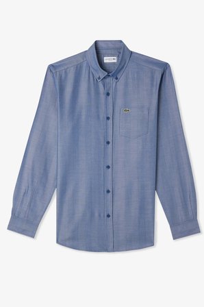 Lacoste Men's Slim Fit Blue Shirt Slim Fit Pamuklu Erkek Gömlek Mavi