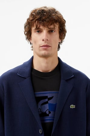 Lacoste Men's Classic Fit V Neck Cardigan Erkek Classic Fit V Yaka Triko Hırka Lacivert