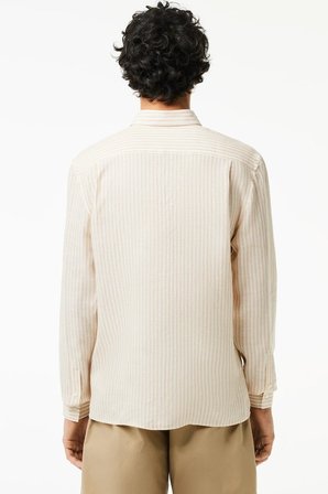 Lacoste Men's Regular Fit Yellow Shirt Standart Kesim Erkek Keten Gömlek Sarı