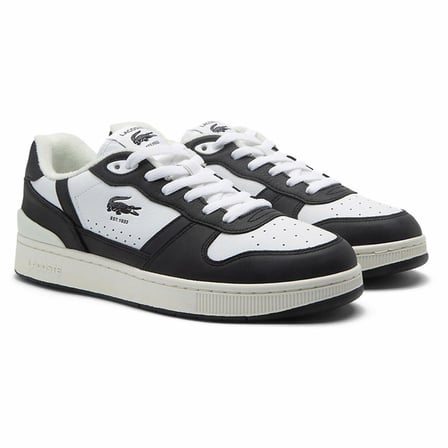 Lacoste T-Clip Set Leather Mens Sneaker Hakiki Deri Erkek Günlük Spor Ayakkabı Siyah Beyaz