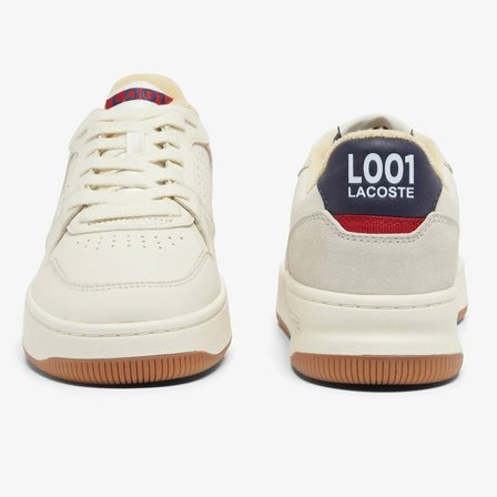 Lacoste L001 224 9 SMA Leather Mens Sneaker Hakiki Deri Erkek Günlük Spor Ayakkabı Krem