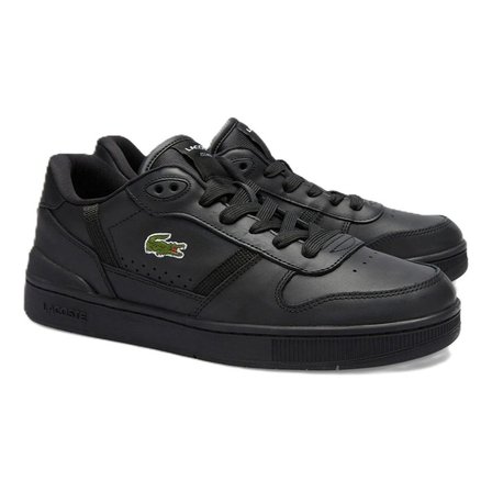 Lacoste 224 2 SMA T-Clip Set Leather Mens Sneaker Hakiki Deri Erkek Günlük Spor Ayakkabı Siyah