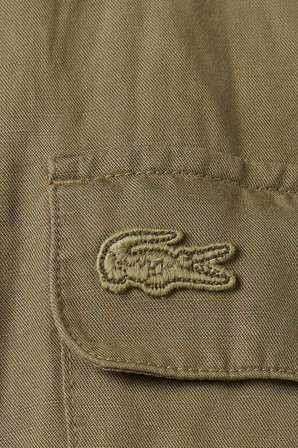 Lacoste Kadın Flare Fit Kısa Kollu Gömlek Yaka Elbise Şort Etek Haki