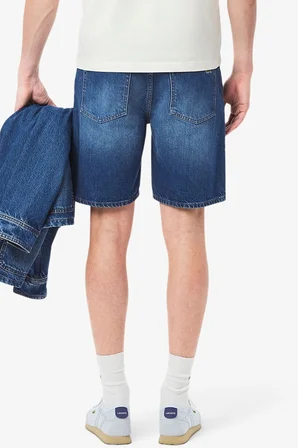 Lacoste Men's Straight Fit Denim Dark Blue Bermuda Jean Shorts Erkek Düz Kesim Bermuda Kot Şort Koyu Mavi