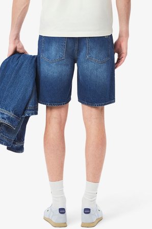 Lacoste Men's Straight Fit Denim Dark Blue Bermuda Jean Shorts Erkek Düz Kesim Bermuda Kot Şort Koyu Mavi