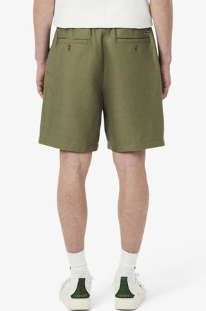 Lacoste Mens Reguler Fit Linen Blend Shorts Erkek Keten Şort Haki