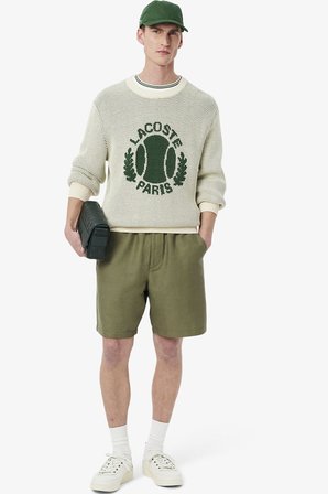 Lacoste Mens Reguler Fit Linen Blend Shorts Erkek Keten Şort Haki