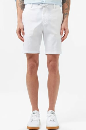 Lacoste Men's Regular Fit White Bermuda Shorts Erkek Keten Pamuk Bermuda Şort Beyaz