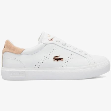Lacoste Powercourt 2.0 Leather Womens Sneaker Hakiki Deri Kadın Günlük Spor Ayakkabı Beyaz
