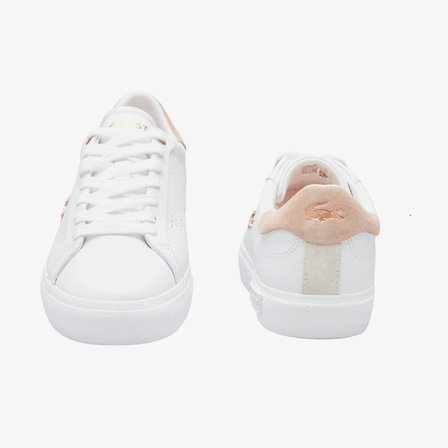 Lacoste Powercourt 2.0 Leather Womens Sneaker Hakiki Deri Kadın Günlük Spor Ayakkabı Beyaz