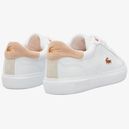 Lacoste Powercourt 2.0 Leather Womens Sneaker Hakiki Deri Kadın Günlük Spor Ayakkabı Beyaz