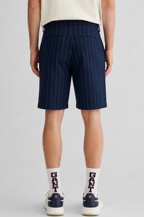 GANT Men's Regular Fit Striped Bermuda Navy Shorts Erkek Kanvas Bermuda Şort Lacivert