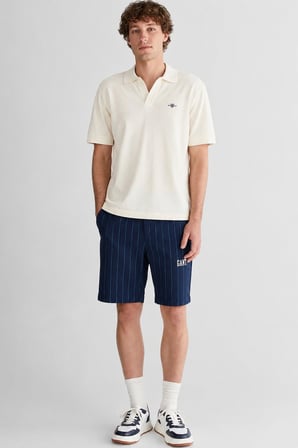 GANT Men's Regular Fit Striped Bermuda Navy Shorts Erkek Kanvas Bermuda Şort Lacivert