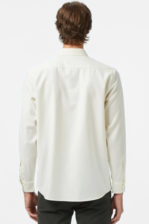 Lacoste Mens Regular Fit Cream Shirt Standart Kesim Erkek Gömlek Krem