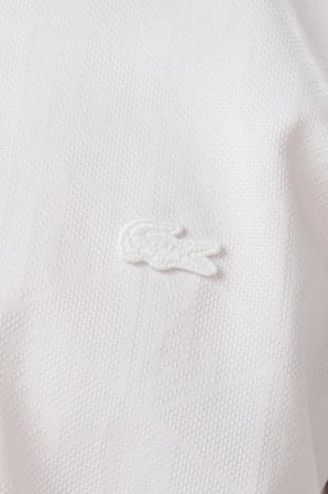 Lacoste Mens Slim Fit White Cotton Shirt Dar Kesim Pamuklu Erkek Gömlek Beyaz
