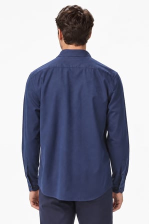 Lacoste Mens Slim Fit Navy Cotton Shirt Dar Kesim Pamuklu Erkek Gömlek Lacivert
