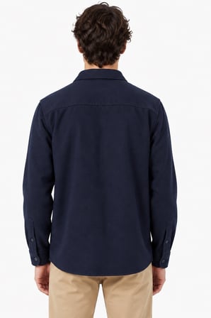 Lacoste Men's Regular Fit Button-Down Cotton Shirt Erkek Çıt Çıt Yaka Gömlek Lacivert