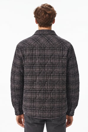 Lacoste Men's Relaxed Fit Button-Down Linen Shirt  Rahat Kesim Çıt Çıt Düğmeli Kareli Erkek Dış Gömlek Siyah