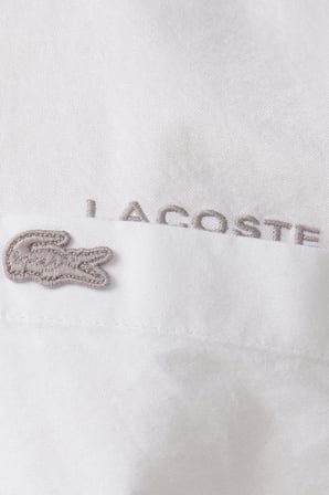 Lacoste Men's Regular Fit White Shirt Standart Kesim Düğmeli Yaka Pamuklu Erkek Gömlek Beyaz