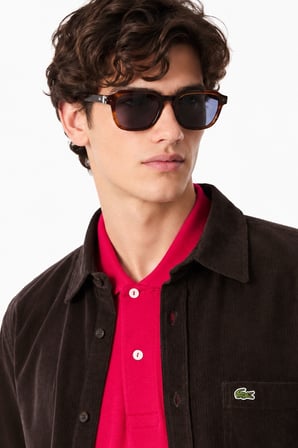Lacoste Men's Regular Fit Button-Down Cotton Shirt Erkek Düğmeli Yaka Pamuklu Kadife Gömlek Kahverengi