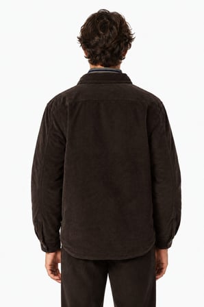 Lacoste Men's Relaxed Fit Button-Down Linen Shirt  Rahat Kesim Kadife Erkek Dış Gömlek Kahverengi