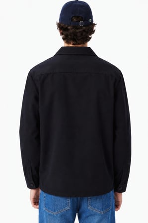 Lacoste Men's Relaxed Fit Jacket Rahat Kesim Ornanik Pamuk Kadife Düğmeli Erkek Ceket Lacivert