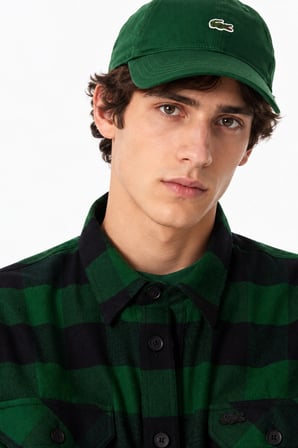 Lacoste Men's Relaxed Fit Button-Down Linen Shirt  Rahat Kesim Pamuklu Kareli Erkek Gömlek Yeşil