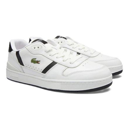 Lacoste T-Clip 225 8 SMA  Leather Mens Sneaker Hakiki Deri Günlük Spor Ayakkabı Beyaz Siyah