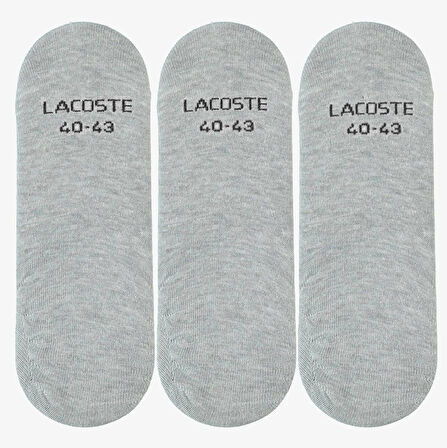 Lacoste Soft Ribbing High Stretch Reinforced Heels and Tips 3-pack Sock Unisex Babet Çorap 3 Lü Gri