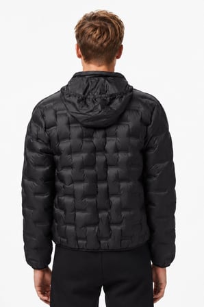 Lacoste Modern Kapitone Down Fill Jacket Kaztüyü Dolgu Gizli Kapüşonlu Siyah Mont
