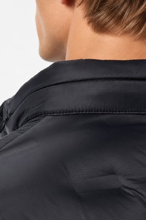 Lacoste Modern Kapitone Down Fill Jacket Kaztüyü Dolgu Gizli Kapüşonlu Siyah Mont