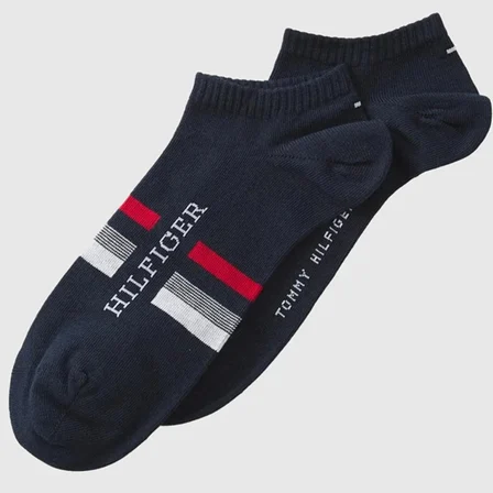 Tommy Hilfiger Tab Sock 2 Pack Navy Pamuklu Patik Bilek Çorap 2 li Pkt Lacivert