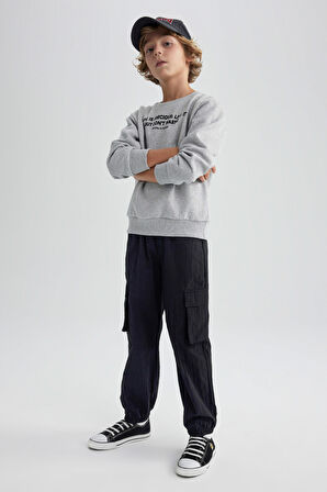 DeFacto Erkek Çocuk Kargo Jogger Paça Paraşüt Pantolon B2589A823AUBK27