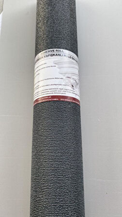 50x280cm(1,4m2) Koyu Gri Dekor Isı ve Ses Yalıtım Yapışkanlı Duvar Kağıdı Dokulu Esnek Silinebilir