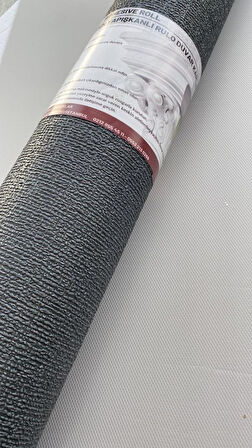 50x280cm(1,4m2) Koyu Gri Dekor Isı ve Ses Yalıtım Yapışkanlı Duvar Kağıdı Dokulu Esnek Silinebilir
