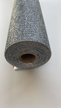 50x280cm(1,4m2) Koyu Gri Dekor Isı ve Ses Yalıtım Yapışkanlı Duvar Kağıdı Dokulu Esnek Silinebilir