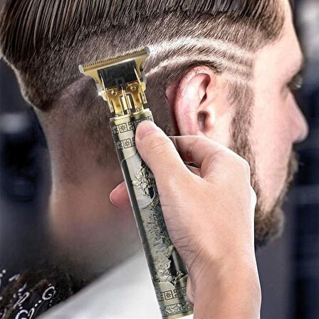 CELİK AVM® Vintage Görünümlü Güçlü 4 Farklı Başlıklı USB ŞarjlI Manuel Tıraş Makinası