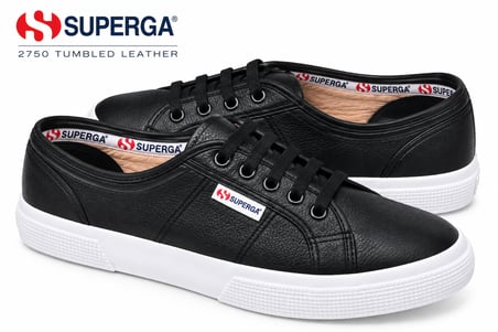 Superga 2750 Tumbled Leather Unisex Siyah Sneaker - 40