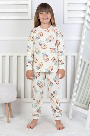 Cute Ananas Desenli Kız Çocuk Pijama Takımı 
