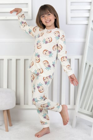 Cute Ananas Desenli Kız Çocuk Pijama Takımı 