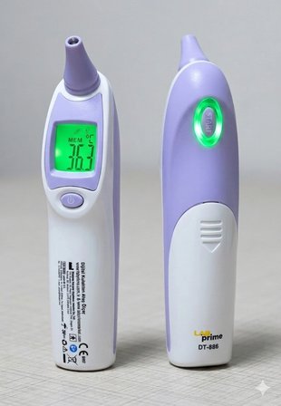 Oksimetre Pulse OX-97 + Kulaktan Ateş Ölçer DT-886 Kombo Set | SpO₂, Nabız ve Ateş Ölçüm Cihazı