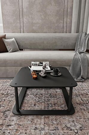 HOLE Masivo Orta Sehpa 70x70 KARE SİYAH
