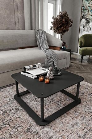 HOLE Masivo Orta Sehpa 70x70 KARE SİYAH