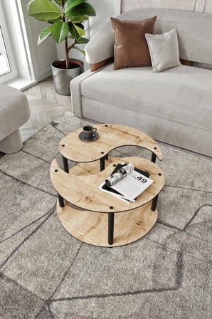 YİN YANG UNITY SERENITY ORTA SEHPA 2 Lİ SAFİR MEŞE-70 CM