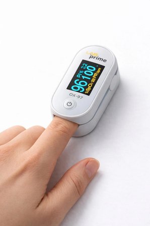 Oksimetre Pulse OX-97 + Temassız Ateş Ölçer Kombo Set | SpO₂, Nabız ve Ateş Ölçüm Cihazı