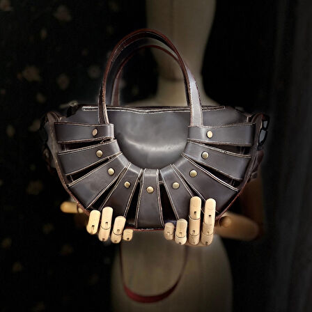 CARIDEA El Yapımı Hakiki Deri Bayan Çanta, Clutch, El Omuz Çantası v118