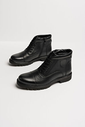 Büyük Numara Hakiki Deri Erkek Bot İçi Kürklü Ayakkabı 081