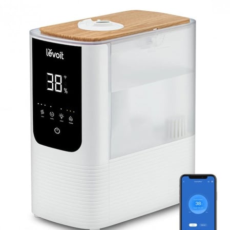 Levoit OasisMist 450S Smart Ultrasonik Akıllı Hava Nemlendirici - Beyaz (LUH-O451S-WEU, 4.5 Litre, 45 Saat Autonomy, Aromaterapi)