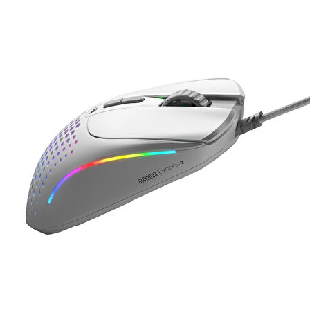 Glorious Model I 2 66 Gram 9 Düğmeli Kablolu Oyuncu Mouse Beyaz